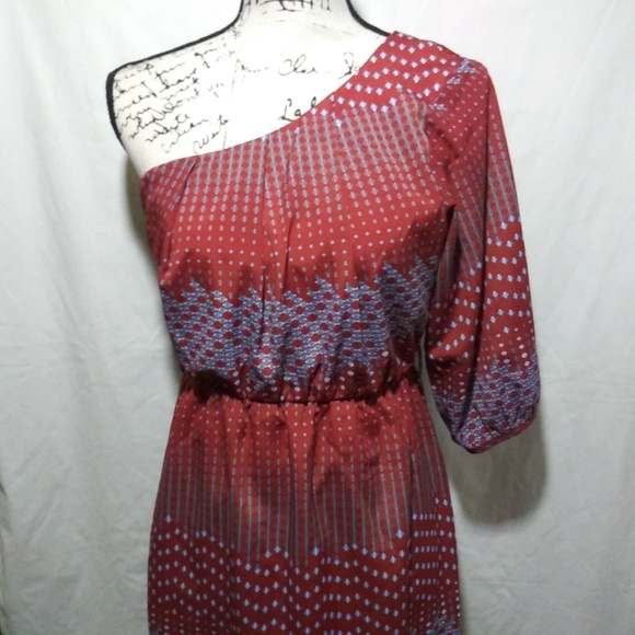 Needle & Thread Red blue off shoulder dress 👗 - Picture 2 of 7